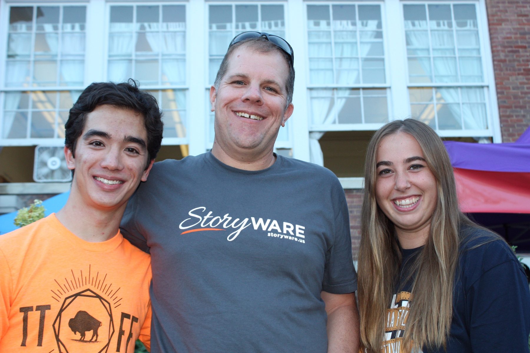 Storyware's Todd Wickersty with past interns, Daniel Willson and Morgan Steinfeld