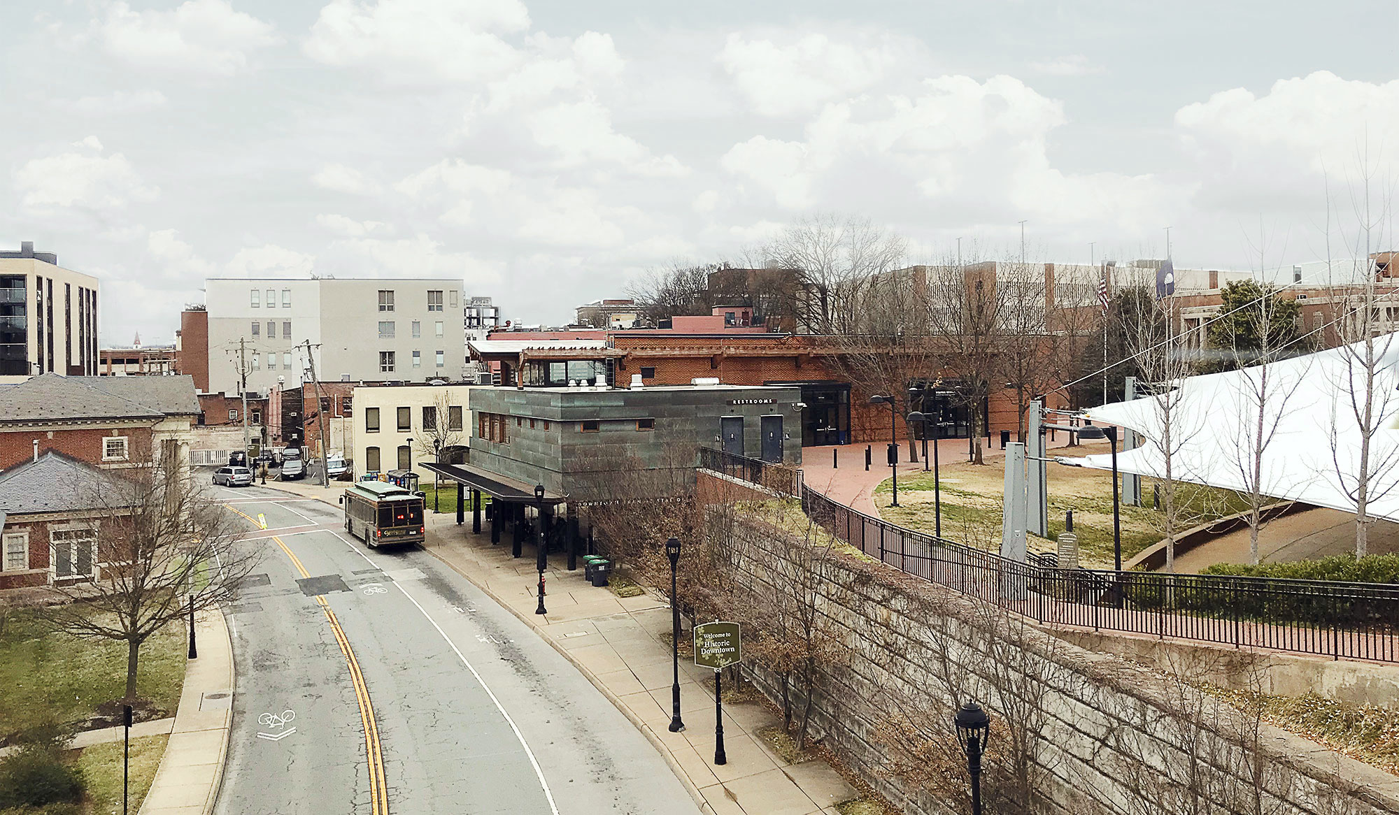 View of Water St. and Downtown Mall from Avon Bridge