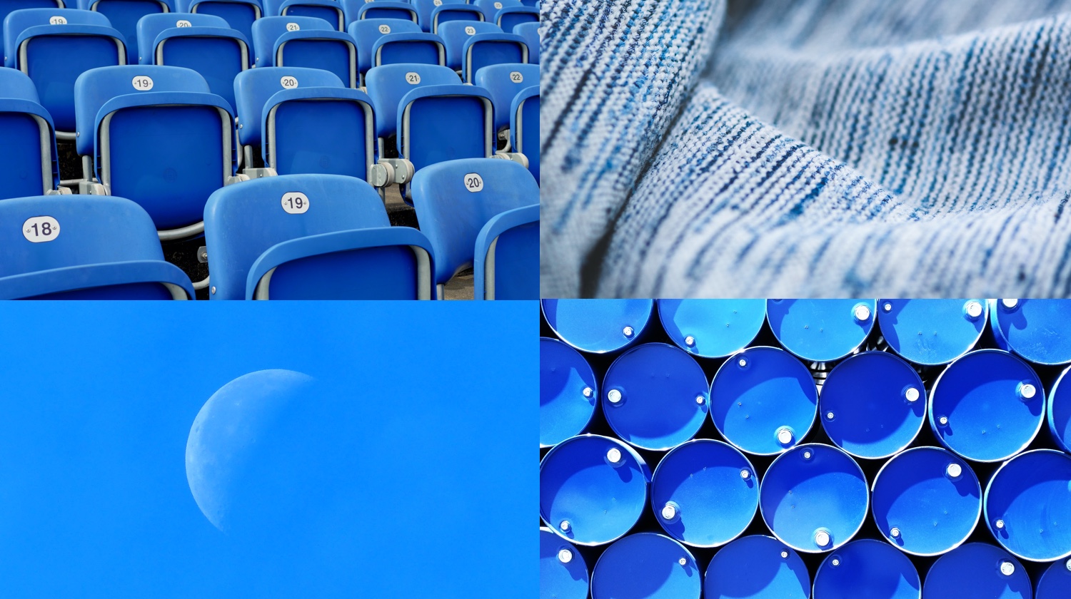 blue stock images of stadium seats, fabric, the moon, liquid drums